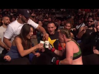 molly mccann celebrates her win with joanna jedrzejczyk michael chandler milf